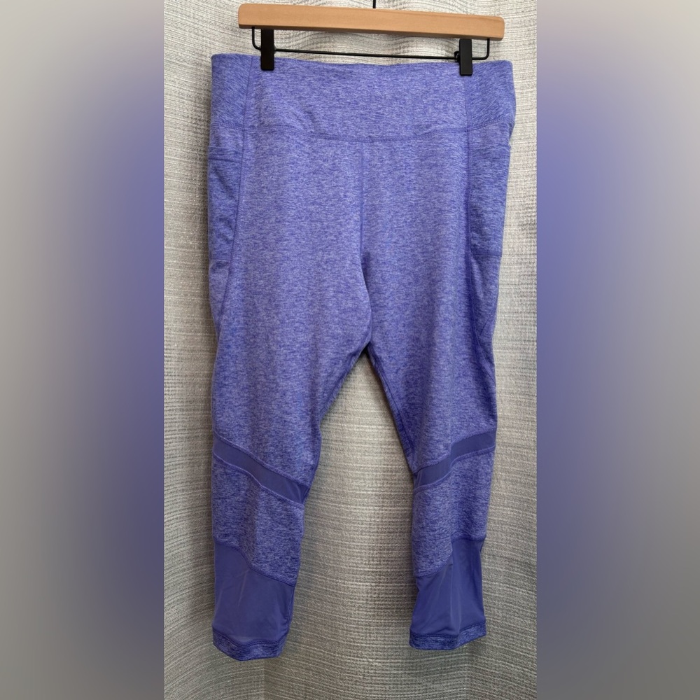 Avia | Purple Leggings with Mesh Panels and High Waist with Pockets | XL